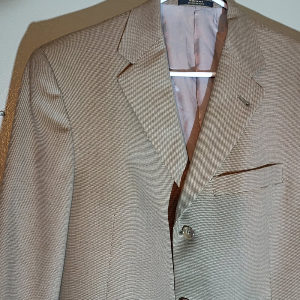 Hart Schaffner Marx Blazer Mens 40R Tan 3 Button Sport Coat Dillard's - Picture 12 of 15